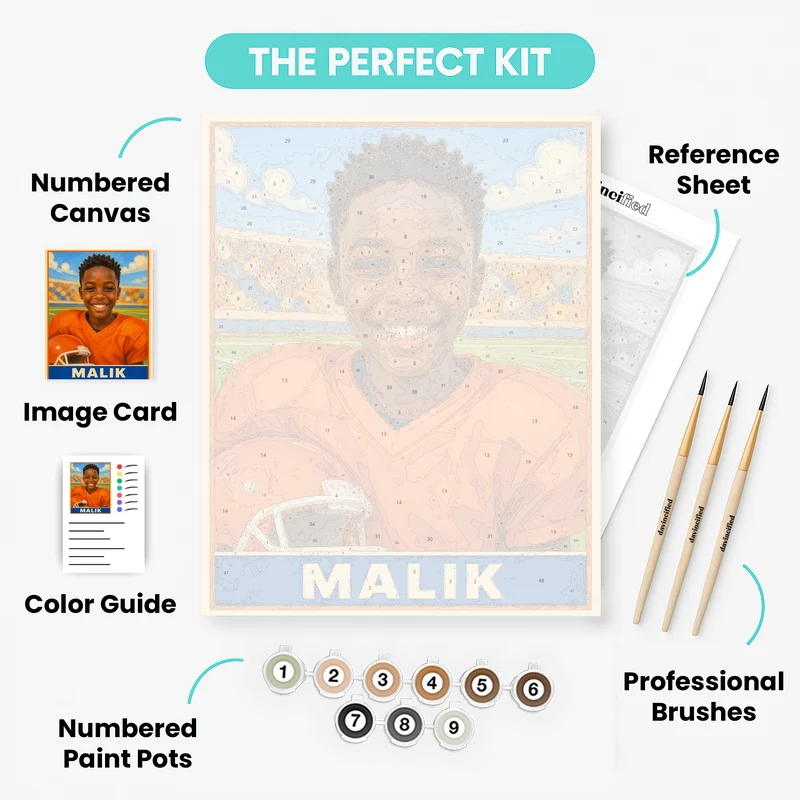 American Football Rookie Card - Custom Paint by Numbers Kit