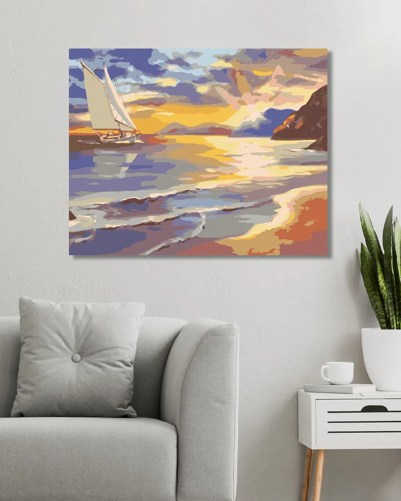 Diamond painting - SEGELSCHIFF, DAS AN DIE KÜSTE SEGELT (D. RUSTY RUST)