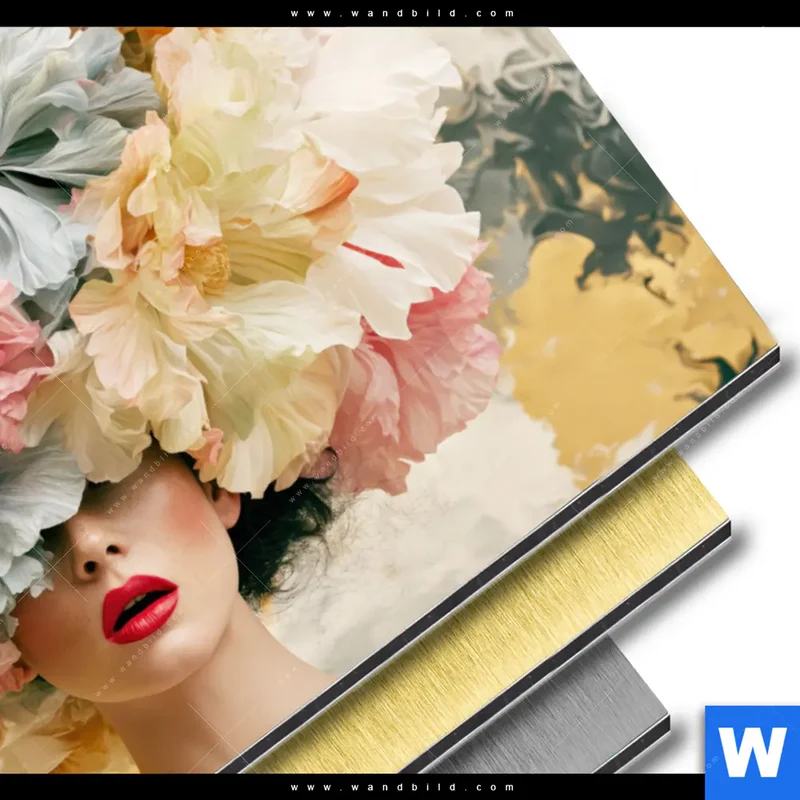 Aluminiumbild gebürstet | Florale Diva | Querformat