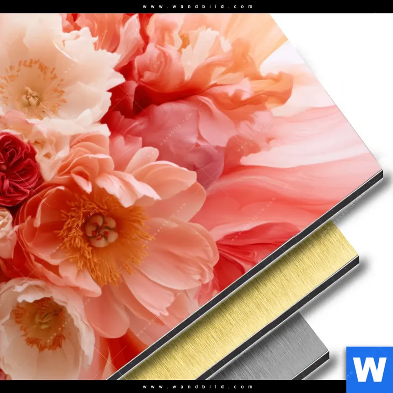 Aluminiumbild gebürstet | Florale Explosion | Querformat