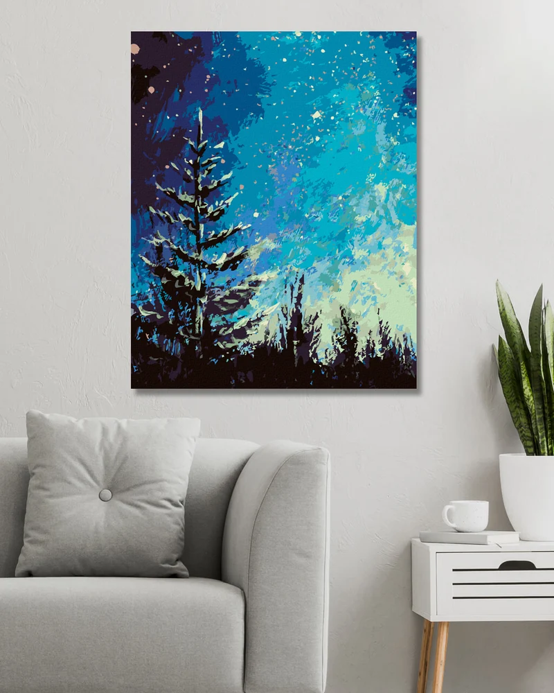 Diamond painting - BAUM UND NACHTHIMMEL IM WALD