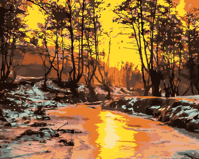 Diamond painting - KALTER SONNENUNTERGANG