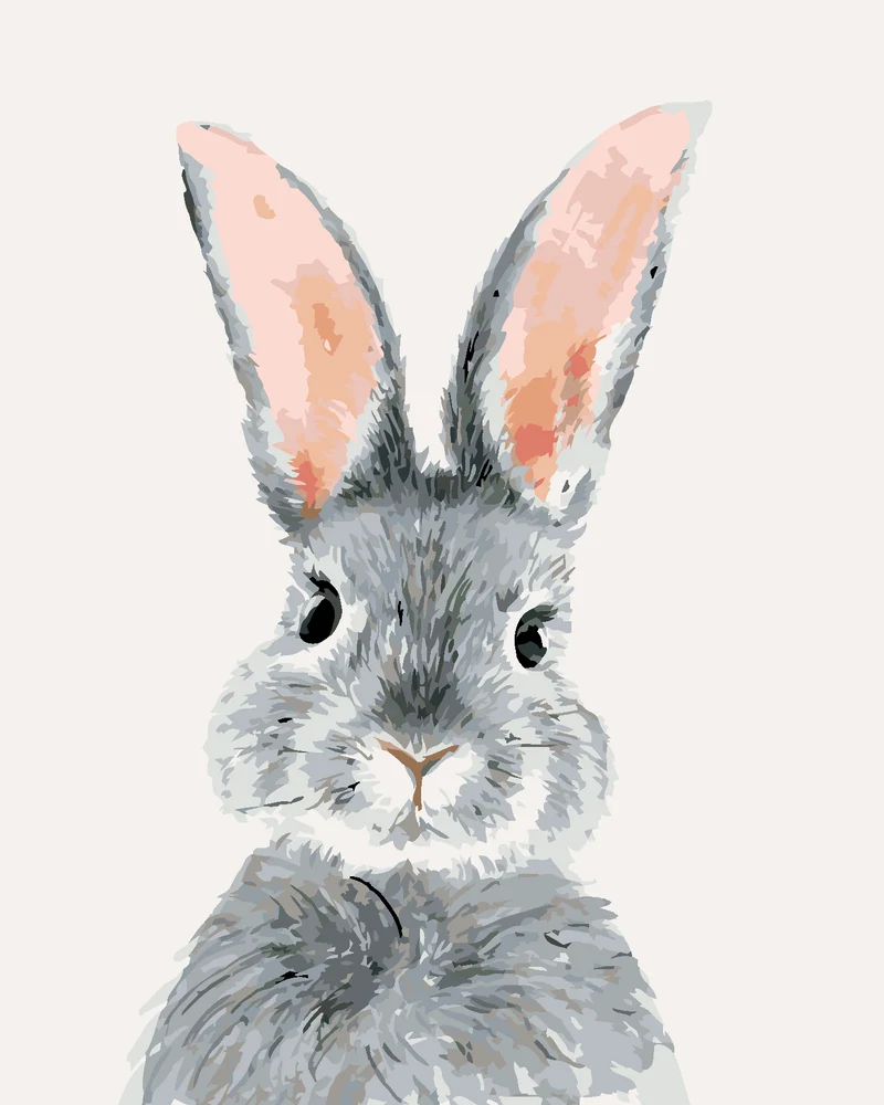 Diamond painting - GRAUES KANINCHEN