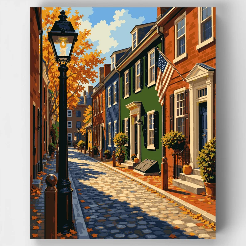 Elfreth's Alley Autumn - Paint by Numbers Kit
