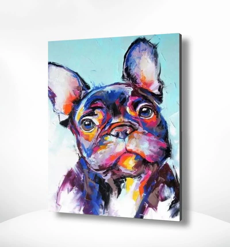 Malen nach Zahlen Bunte Bulldogge