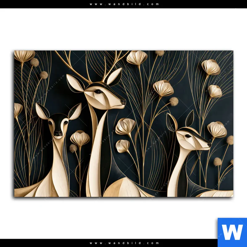 Acrylglasbild | Rehe - Anmut des Waldes | Querformat