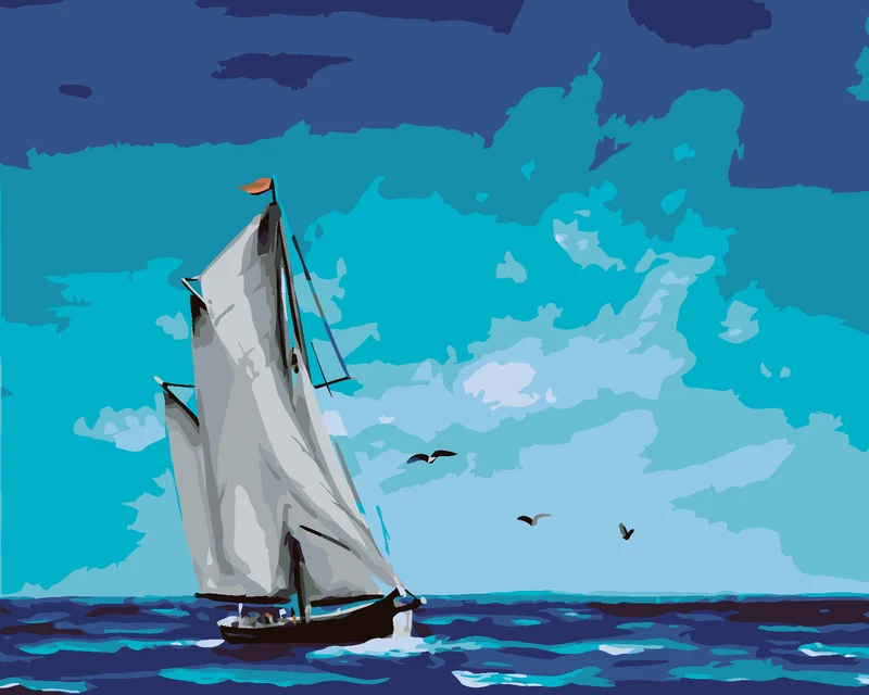Diamond painting - SEGELSCHIFF AUF SEE (D. RUSTY RUST)