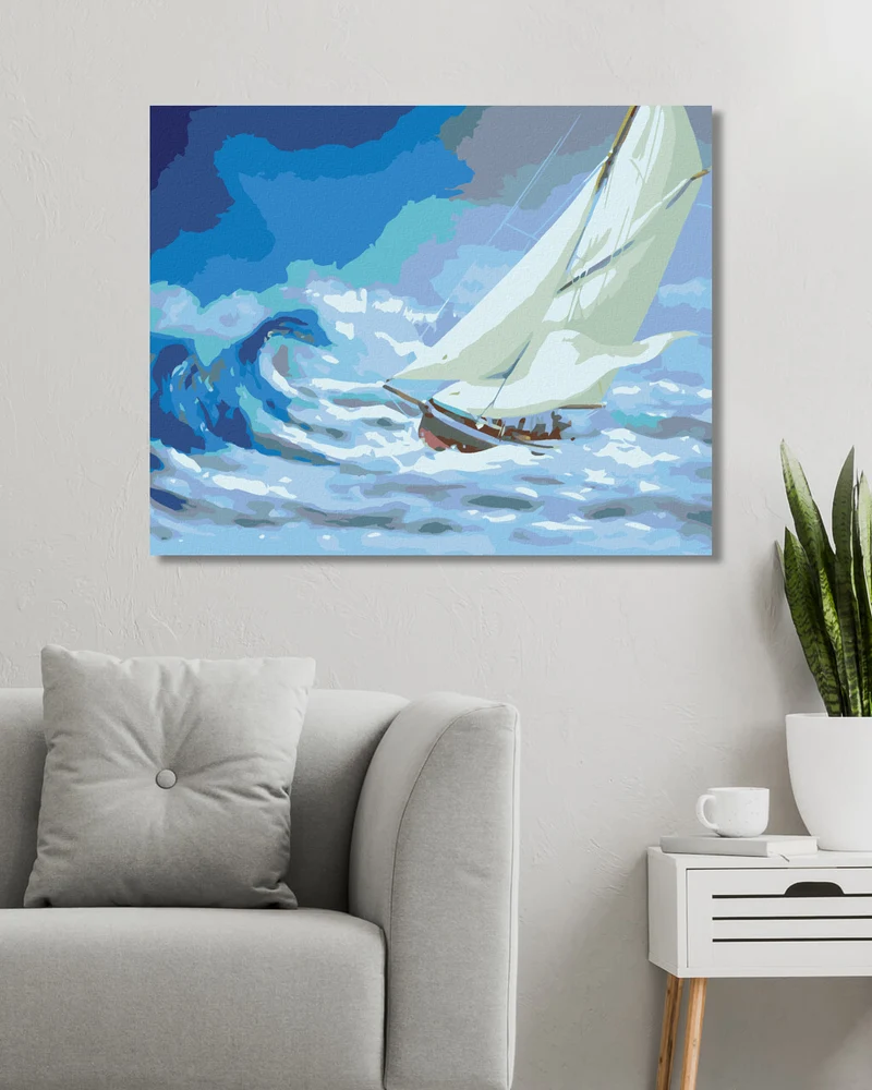 Diamond painting - SEGELSCHIFF AUF STÜRMISCHEM SEE (D. RUSTY RUST)