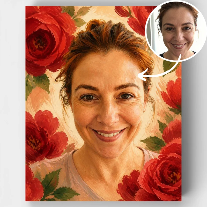 Rose Bloom - Custom Paint by Numbers Kit