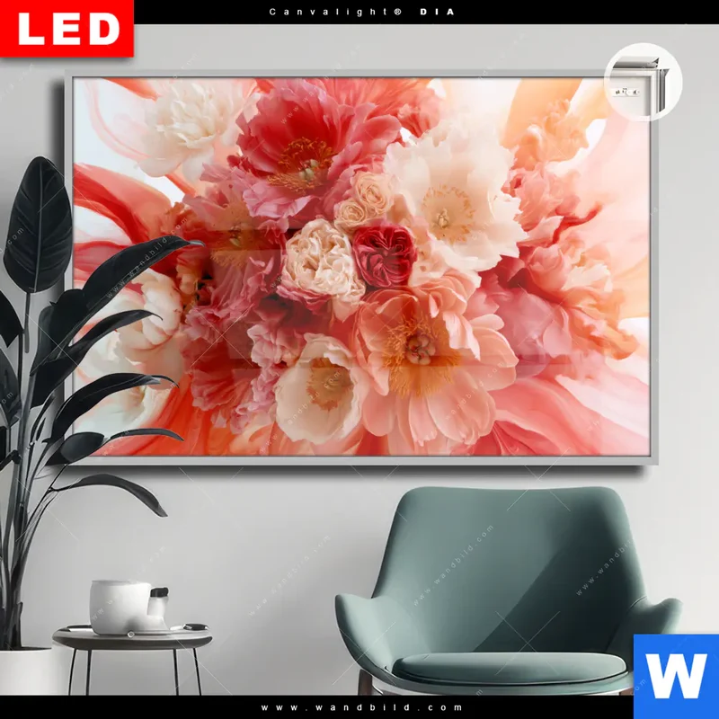 Leuchtbild Acrylglas Canvalight® DIA | Florale Explosion | Querformat