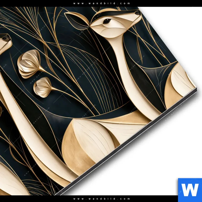 Alu-Dibond Bild | Rehe - Anmut des Waldes | Quadrat