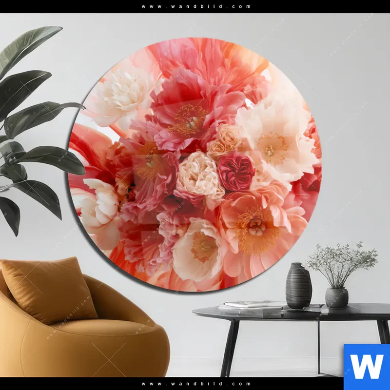 Acrylglasbild | Florale Explosion | Rund
