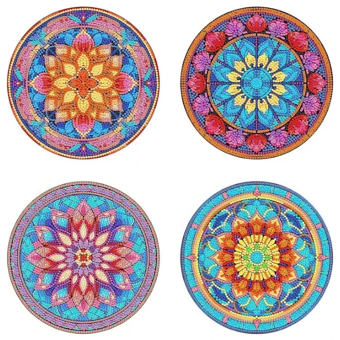 Diamond Painting Tischset Mandala 4er Set Gross DIY Bastelset