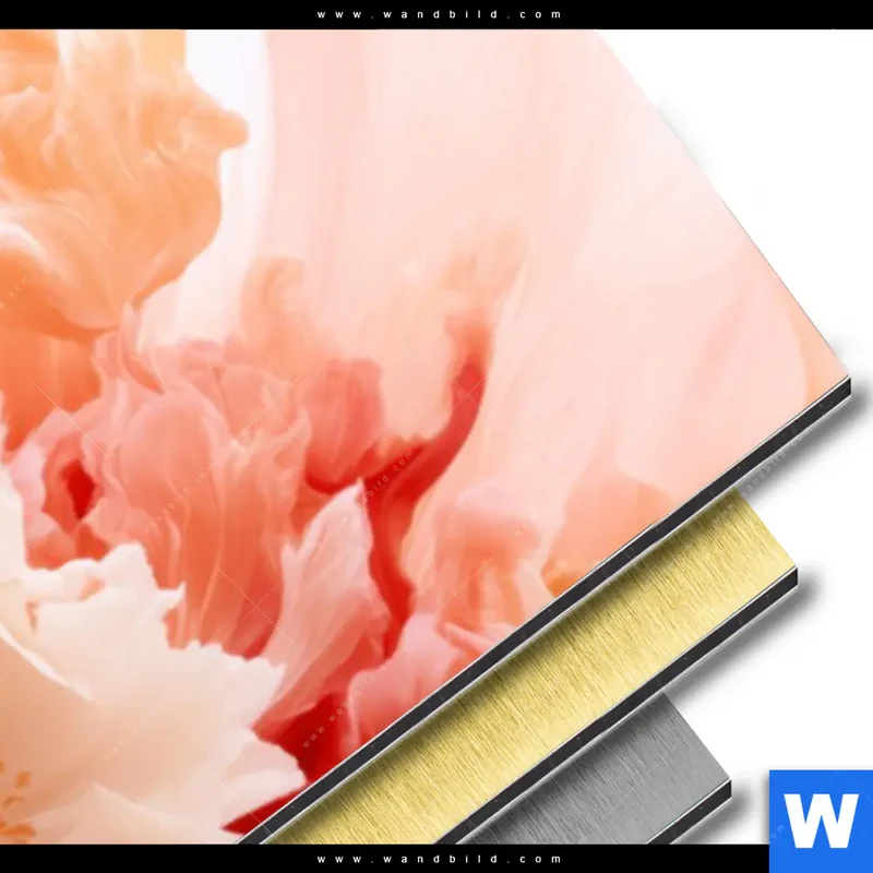 Aluminiumbild gebürstet | Florale Explosion | Schmal