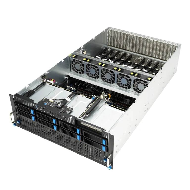 ASUS ESC8000A-E12 4U Rackmount Dual 9004 Series AMD EPYC GPU Server - 8x Hot-Swap Bays - 8x GPU Support - Quad 3000W PSU