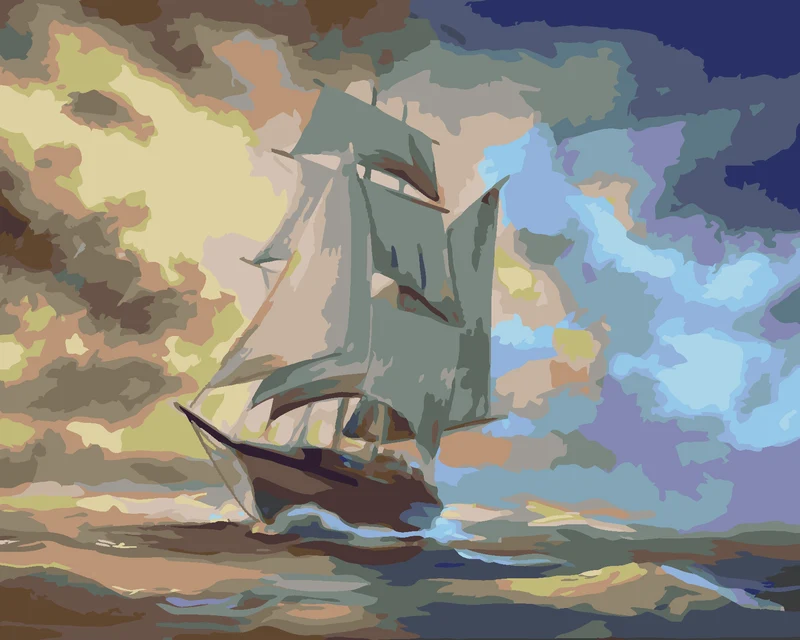 Diamond painting - SEGELSCHIFF AUF SEE (D. RUSTY RUST)