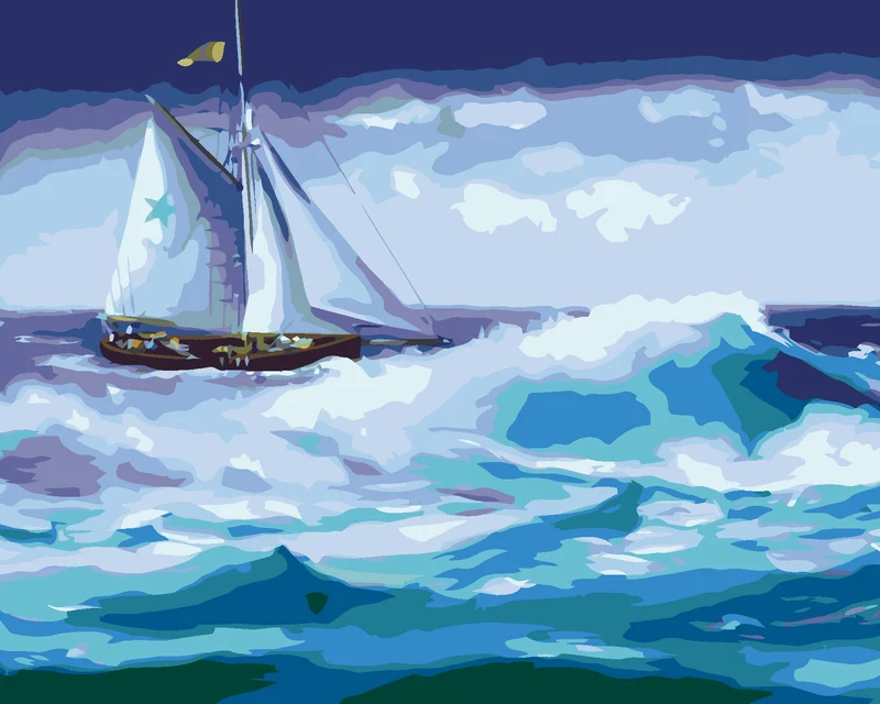 Diamond painting - SEGELSCHIFF AUF SEE (D. RUSTY RUST)