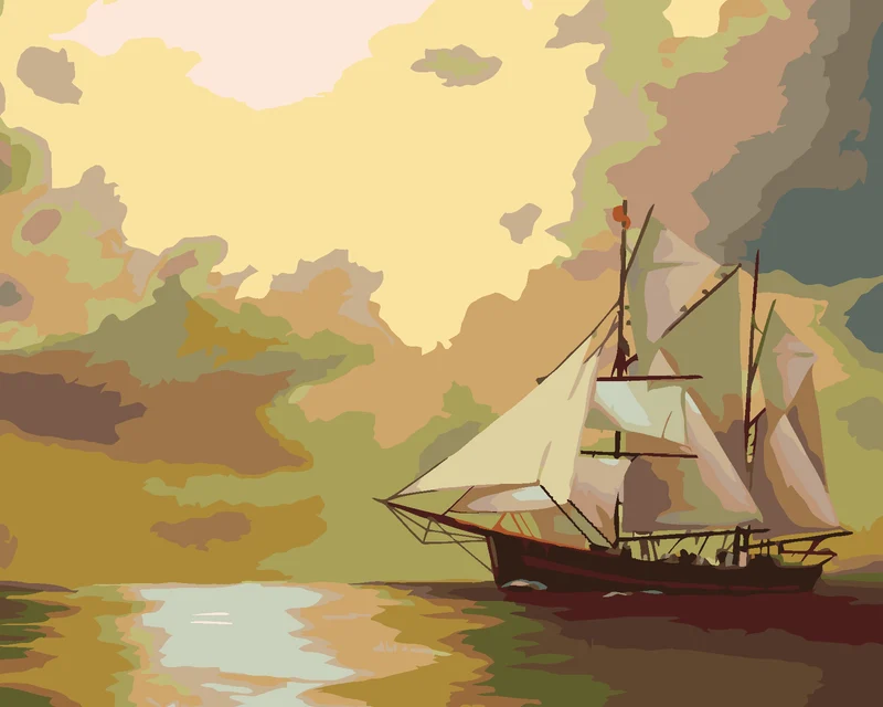 Diamond painting - SEGELSCHIFF UND SONNE (D. RUSTY RUST)