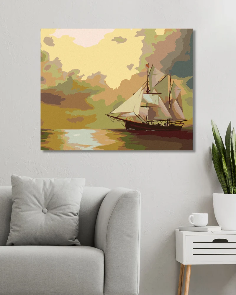 Diamond painting - SEGELSCHIFF UND SONNE (D. RUSTY RUST)