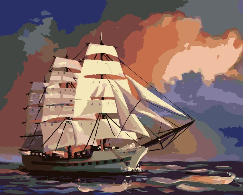 Diamond painting - SEGELSCHIFF AUF SEE (D. RUSTY RUST)