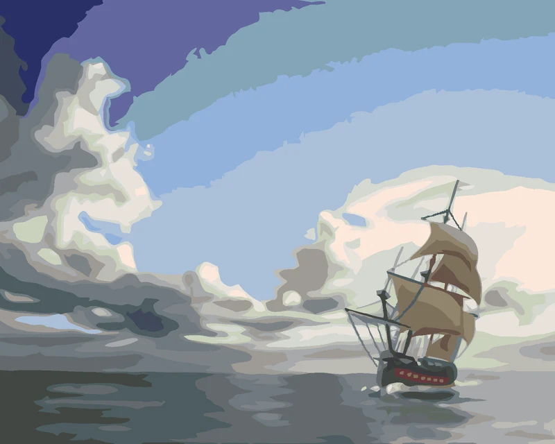 Diamond painting - SEGELSCHIFF AUF RUHIGEM MEER (D. RUSTY RUST)
