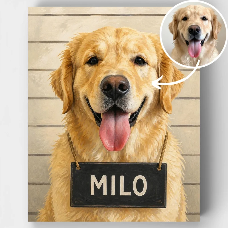 Pet Mugshot Portrait - Custom Paint by Numbers Kit