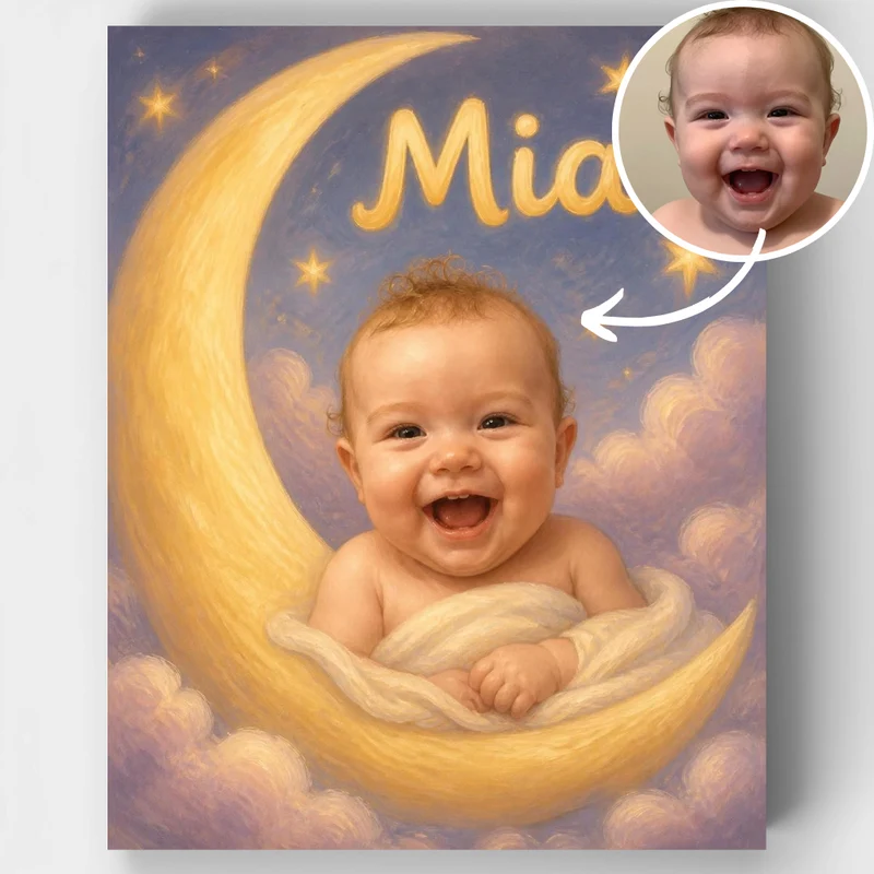 Cradled in Moonlight - Custom Paint by Numbers Kit