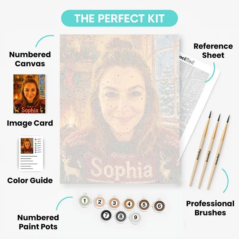 Cozy Christmas Sweater - Custom Paint by Numbers Kit
