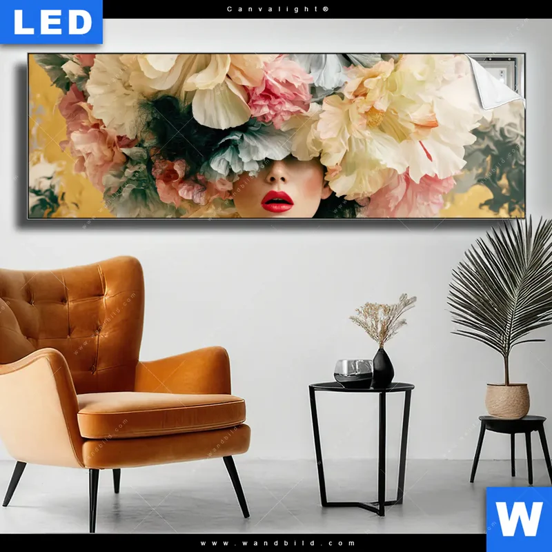 Canvalight® Leuchtbild | Florale Diva | Panorama