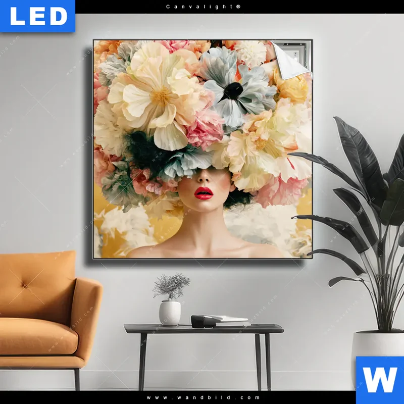 Canvalight® Leuchtbild | Florale Diva | Quadrat