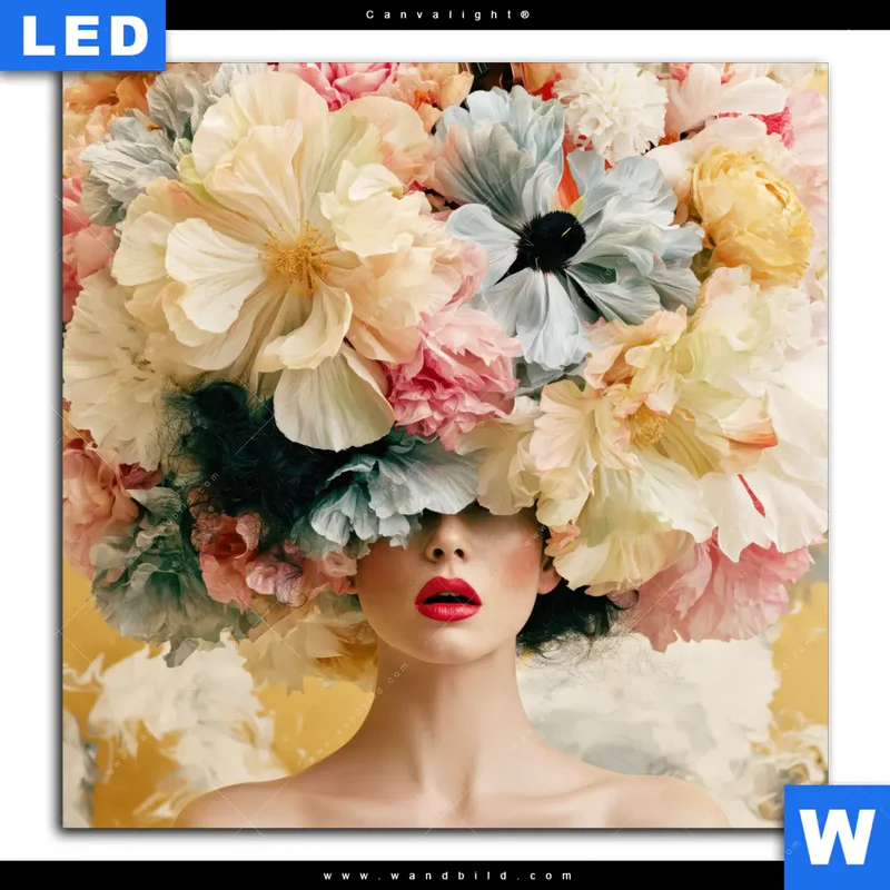 Canvalight® Leuchtbild | Florale Diva | Quadrat