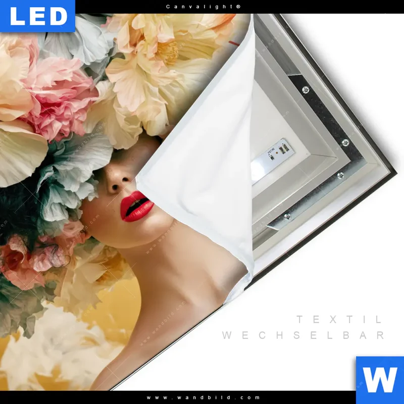 Canvalight® Leuchtbild | Florale Diva | Quadrat