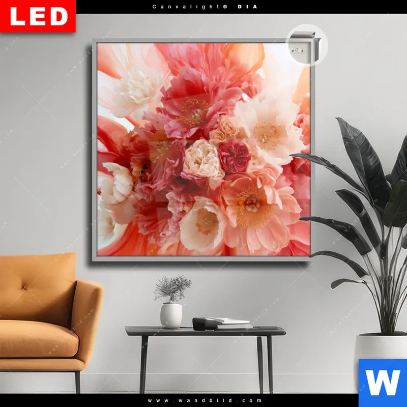 Leuchtbild Acrylglas Canvalight® DIA | Florale Explosion | Quadrat