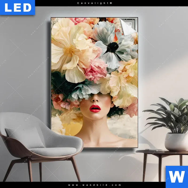 Canvalight® Leuchtbild | Florale Diva | Hochformat