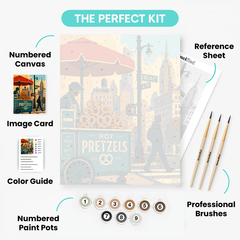 Hot Pretzel Cart - Paint by Numbers Kit