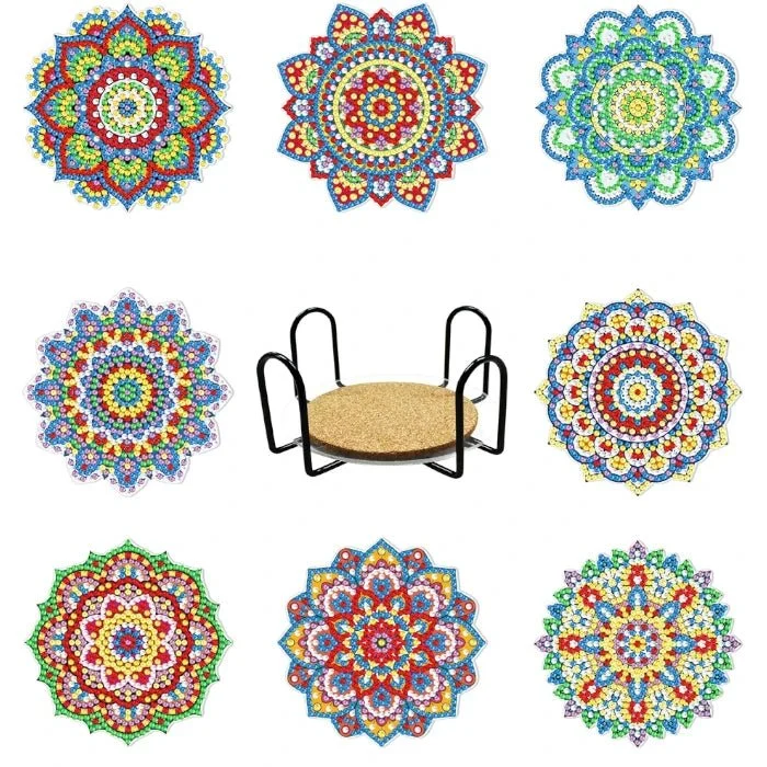 Diamond Painting Untersetzer Mandala 8er Set DIY Bastelset