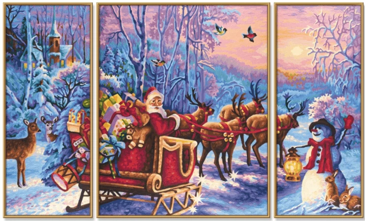 Malen nach Zahlen Triptychon Weihnachten