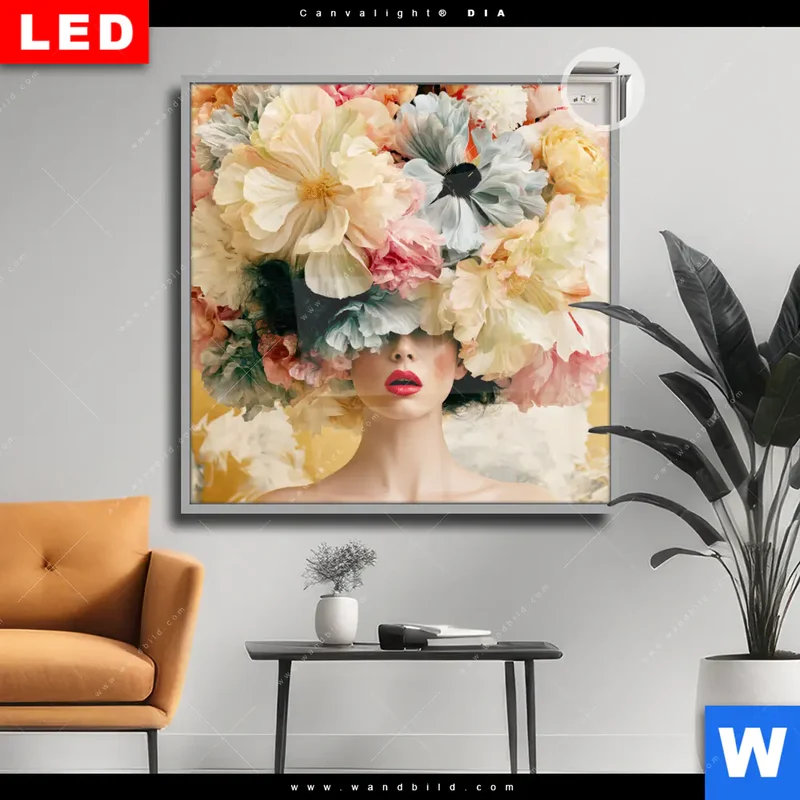 Leuchtbild Acrylglas Canvalight® DIA | Florale Diva | Quadrat