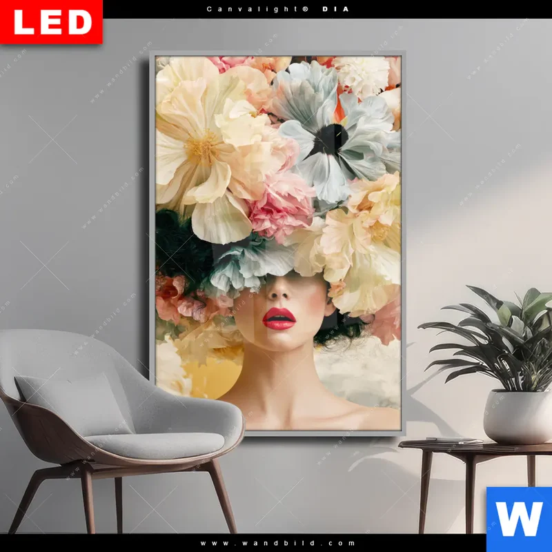 Wechselmotiv Acrylglas Canvalight® DIA | Florale Diva | Hochformat