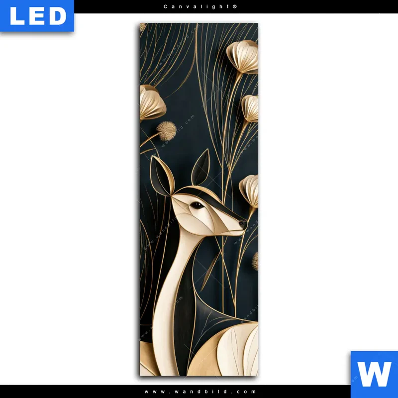 Canvalight® Leuchtbild | Rehe - Anmut des Waldes | Schmal
