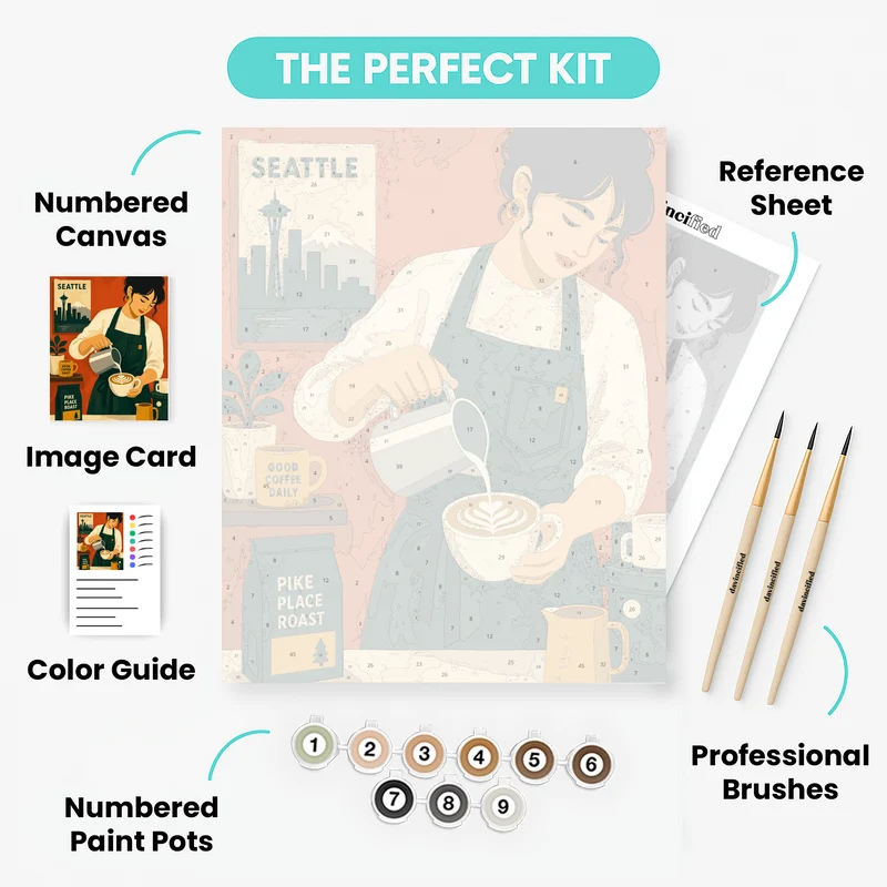 Seattle Latte Art - Paint by Numbers Kit