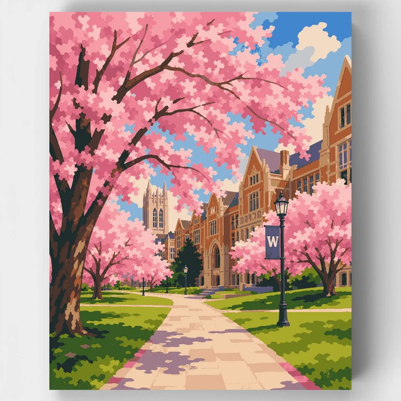 UW Cherry Blossoms - Paint by Numbers Kit