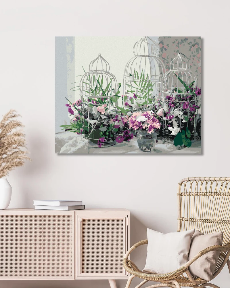 Diamond painting - DEKORATIVE VOGELKÄFIGE IM PROVENCE-STIL