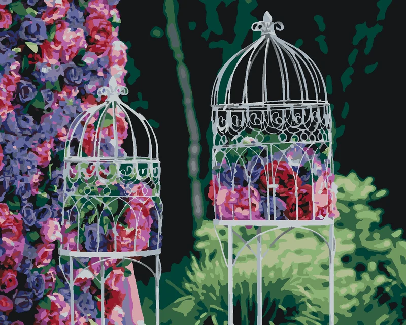 Diamond painting - DEKORATIVE VOGELKÄFIGE BEI EINER HOCHZEIT