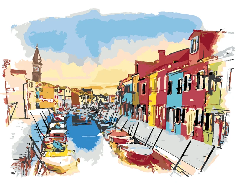 Diamond painting - INSEL BURANO IN VENEDIG