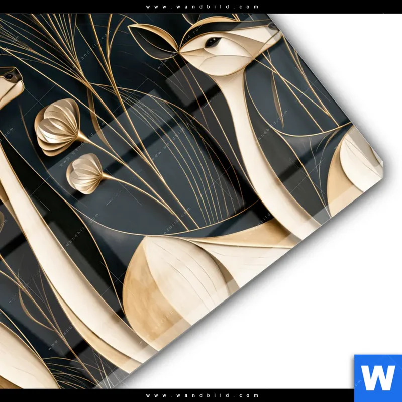 Acrylglasbild | Rehe - Anmut des Waldes | Quadrat