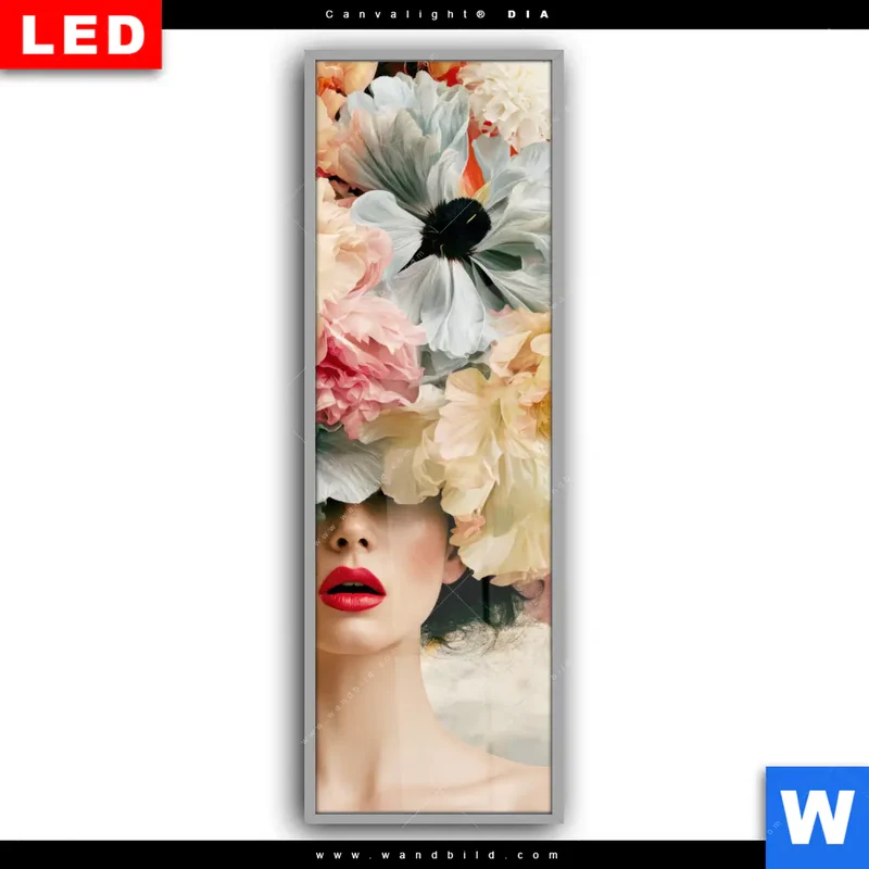 Leuchtbild Acrylglas Canvalight® DIA | Florale Diva | Schmal