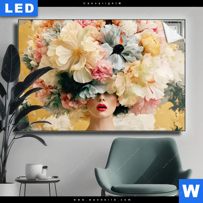 Canvalight® Leuchtbild | Florale Diva | Querformat