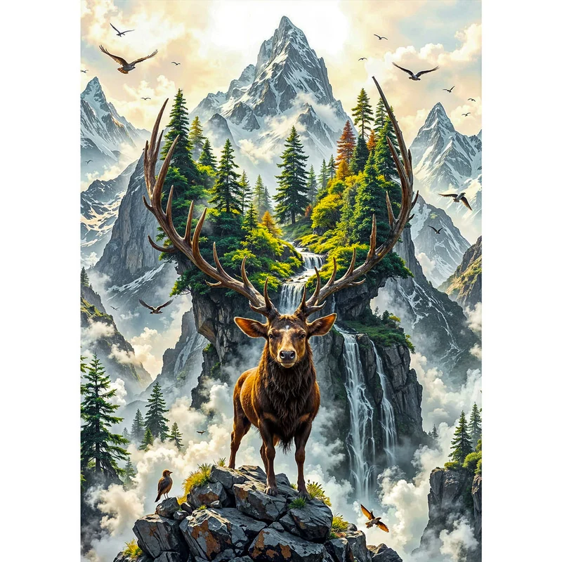 5D Diamond Painting – König der Gipfel