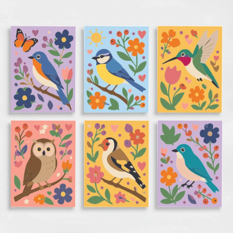 Songbirds & Blossoms - Mini Paint by Numbers Set